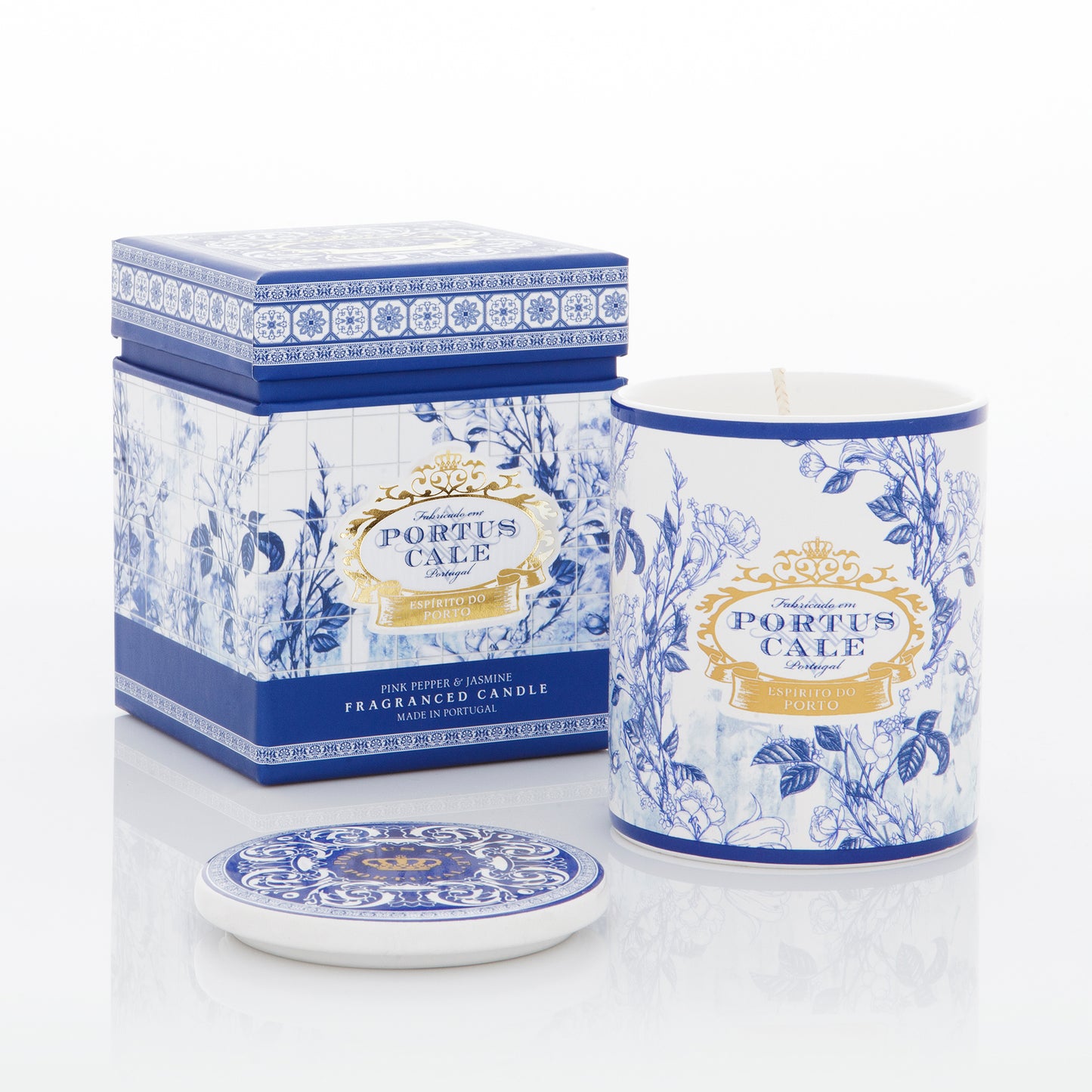 Portus Cale candle with packaging on a white background