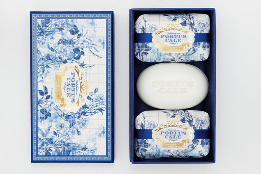 Portus Cale, Gold & Blue Soap set, 3 x 150g