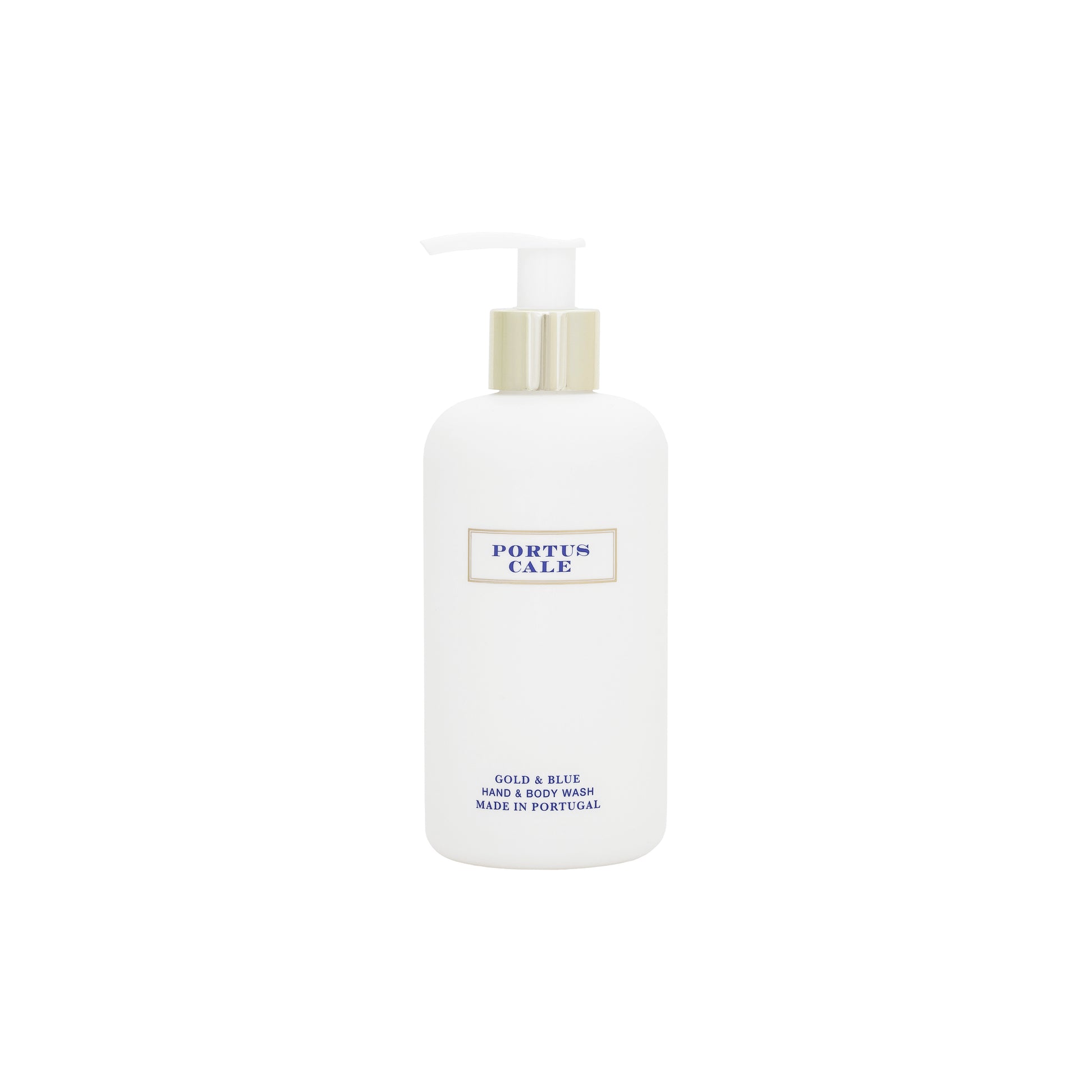 Portus Cale Gold Blue hand and body wash white background