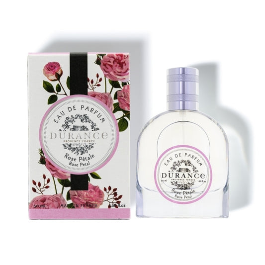 Rose Petale Eau de Parfum on white background